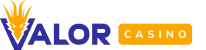 The Valor Casino name in bold blue and gold letters for the site