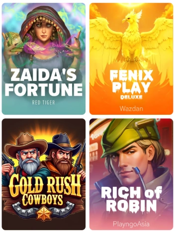 A selection of top Valor Casino slot games available on mobile devices